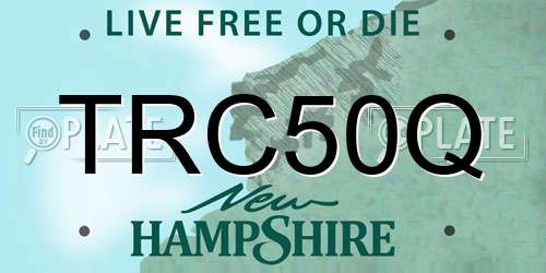TRC50Q New Hampshire License Plate