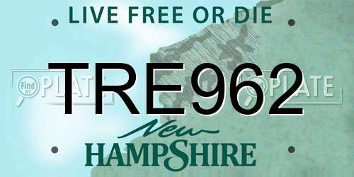 TRE962 New Hampshire License Plate