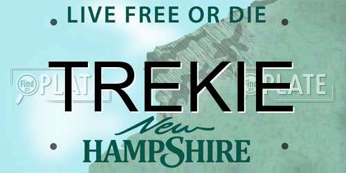 TREKIE New Hampshire License Plate