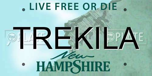 TREKILA New Hampshire License Plate