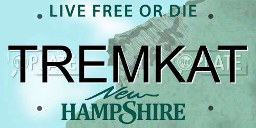 TREMKAT New Hampshire License Plate