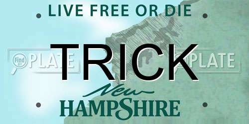 TRICK New Hampshire License Plate