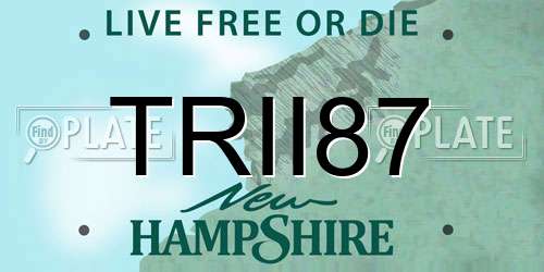 TRII87 New Hampshire License Plate