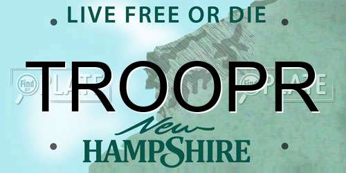 TROOPR New Hampshire License Plate