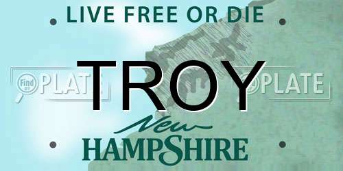 TROY New Hampshire License Plate
