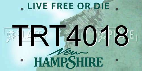 TRT4018 New Hampshire License Plate