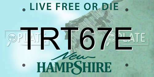 TRT67E New Hampshire License Plate