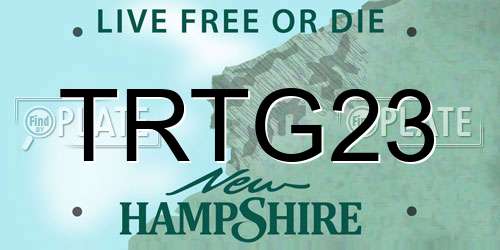 TRTG23 New Hampshire License Plate