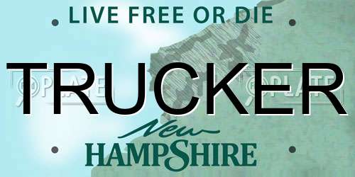 TRUCKER New Hampshire License Plate
