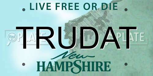 TRUDAT New Hampshire License Plate
