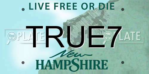 TRUE7 New Hampshire License Plate