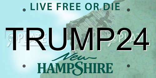 TRUMP24 New Hampshire License Plate