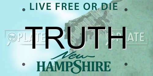 TRUTH New Hampshire License Plate