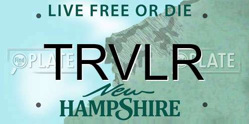 TRVLR New Hampshire License Plate
