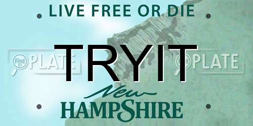 TRYIT New Hampshire License Plate