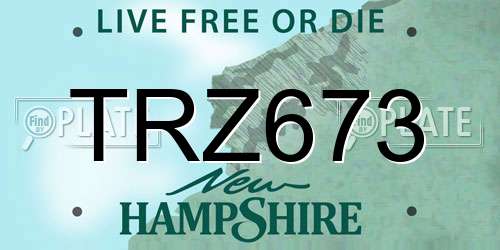 TRZ673 New Hampshire License Plate