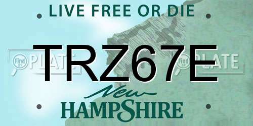 TRZ67E New Hampshire License Plate