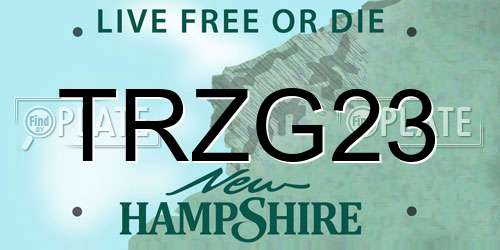 TRZG23 New Hampshire License Plate