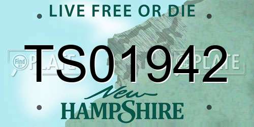 TS01942 New Hampshire License Plate