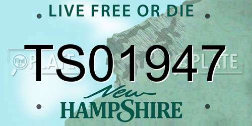 TS01947 New Hampshire License Plate