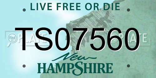 TS07560 New Hampshire License Plate