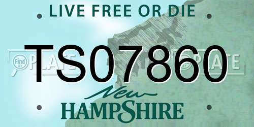 TS07860 New Hampshire License Plate