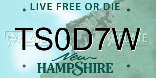 TS0D7W New Hampshire License Plate