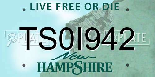 TS0I942 New Hampshire License Plate