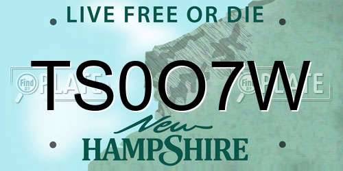TS0O7W New Hampshire License Plate