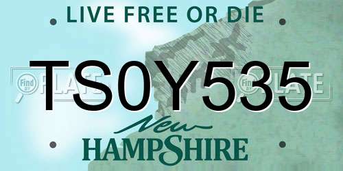 TS0Y535 New Hampshire License Plate