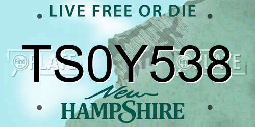 TS0Y538 New Hampshire License Plate