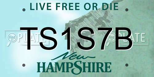 TS1S7B New Hampshire License Plate