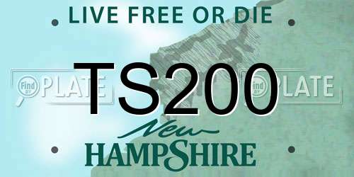 TS200 New Hampshire License Plate