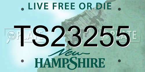 TS23255 New Hampshire License Plate