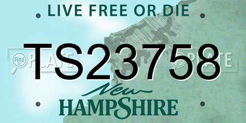 TS23758 New Hampshire License Plate