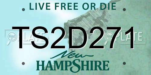 TS2D271 New Hampshire License Plate