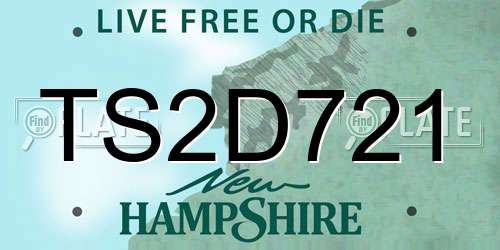 TS2D721 New Hampshire License Plate