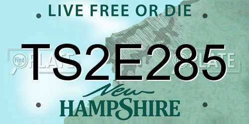 TS2E285 New Hampshire License Plate