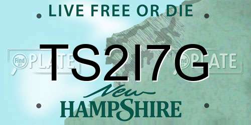 TS2I7G New Hampshire License Plate
