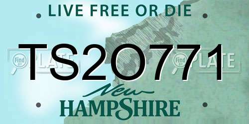 TS2O771 New Hampshire License Plate