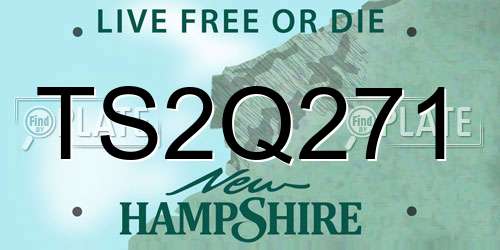 TS2Q271 New Hampshire License Plate