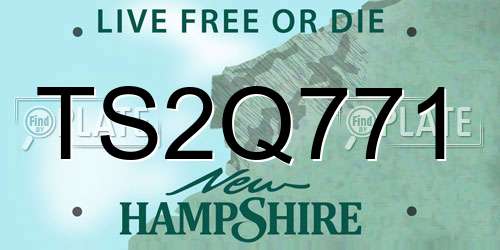 TS2Q771 New Hampshire License Plate
