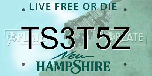 TS3T5Z New Hampshire License Plate