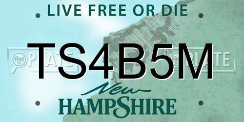 TS4B5M New Hampshire License Plate