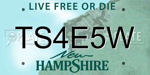 TS4E5W New Hampshire License Plate