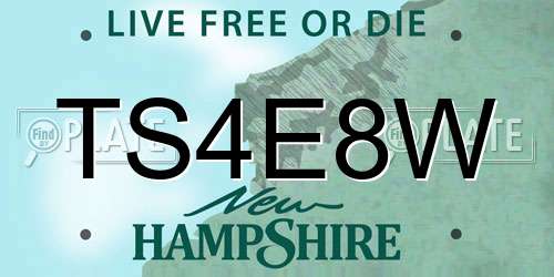 TS4E8W New Hampshire License Plate