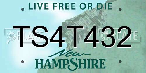 TS4T432 New Hampshire License Plate