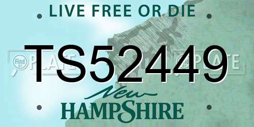 TS52449 New Hampshire License Plate