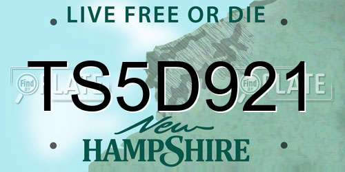 TS5D921 New Hampshire License Plate