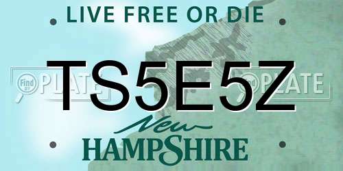 TS5E5Z New Hampshire License Plate